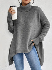 LAORA – LÄSSIGER PULLOVER MIT LANGEN ÄRMELN UND HOHEM KRAGEN