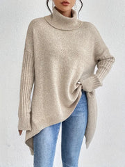LAORA – LÄSSIGER PULLOVER MIT LANGEN ÄRMELN UND HOHEM KRAGEN