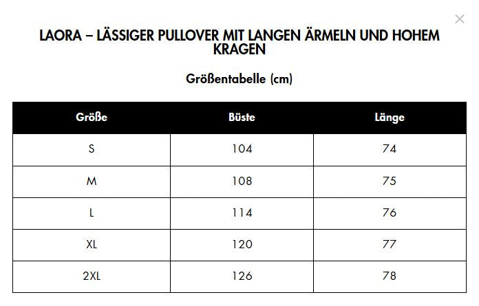 LAORA – LÄSSIGER PULLOVER MIT LANGEN ÄRMELN UND HOHEM KRAGEN